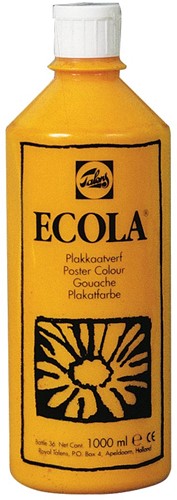 Talens Ecola plakkaatverf flacon van 1000 ml, geel