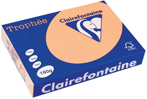 Clairefontaine Trophée Pastel, gekleurd papier, A4, 160 g, 250 vel, zalm