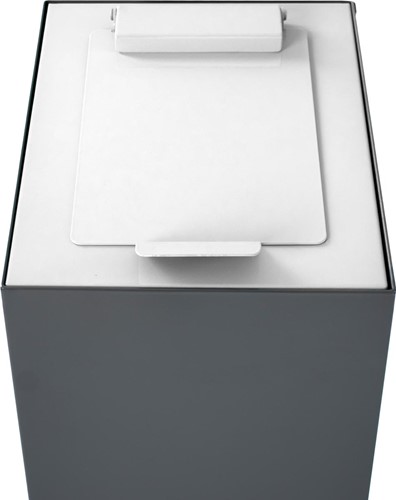 V-Part top met klep voor modulaire afvalbak 60 l, wit-2