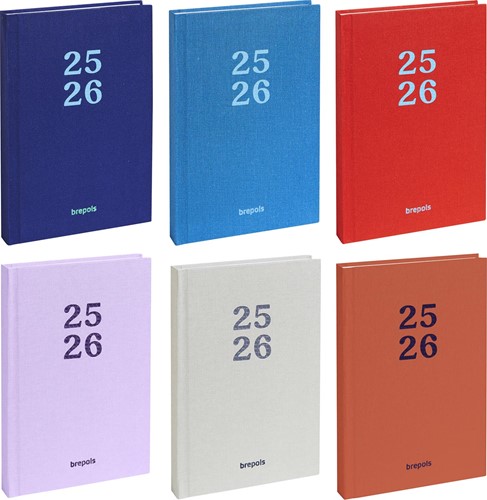 Brepols Studentenagenda Rainbow, geassorteerde kleuren, 2025-2026