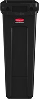 Afvalbak Rubbermaid Slim Jim Vented met luchtsleuven 60 liter zwart