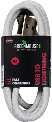 Kabel Green Mouse USB-A to Lightning data Woven 1m-2
