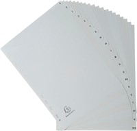 Exacompta tabbladen voor ft A4, uit PP, van A tot Z, 20 tabs, grijs-3