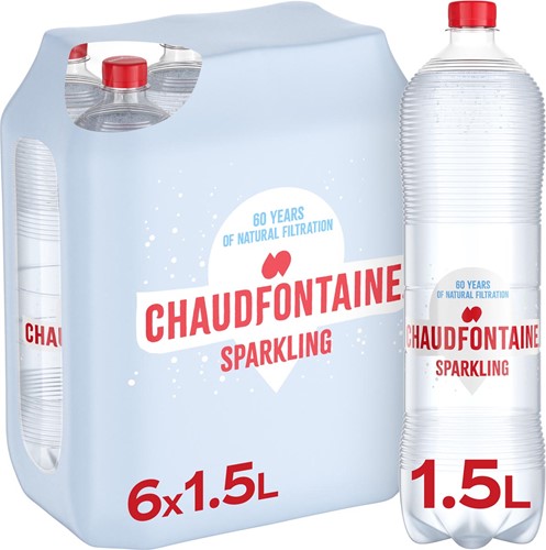 Chaudfontaine Sparkling water, fles van 1,5 l, pak van 6 stuks