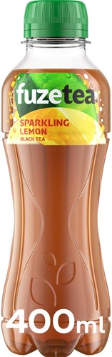Fuze Tea frisdrank, bruisend,  fles van 40 cl, pak van 12 stuks, zwarte thee