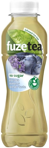 Fuze Tea frisdrank, niet-bruisend, zonder suiker, fles van 40 cl, pak van 6 stuks, bosbes lavendel