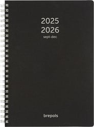 Brepols schoolagenda Weekly Notes Polyprop, zwart, 2025-2026