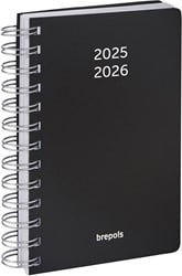 Brepols schoolagenda Wire-O, zwart, 2025-2026