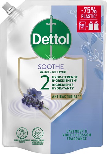 Dettol handzeep Soothe, lavendel en vioolbloesem, navulling van 500 ml