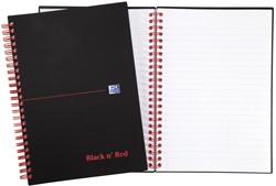 Oxford BLACK N' RED spiraalblok kunststof, 140 bladzijden ft A5, gelijnd