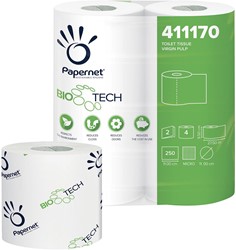 Papernet toiletpapier Bio Tech, 2-laags, 250 vellen, pak van 4 rollen