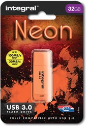 Integral Neon USB 3.0 stick, 32 GB, oranje