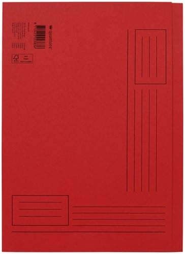 Vouwmap Quantore A4 ongelijke zijde 250gr rood