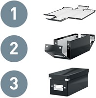 CD-opbergdoos Leitz Click & Store WOW  gerecycled karton 143x136x352mm zwart-6