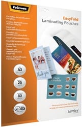 Fellowes lamineerhoes Admire Easyfold Enhance80 ft A3, 160 micron (2 x 80 micron), pak van 25 stuks