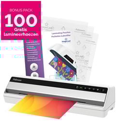Fellowes lamineermachine Saturn voor ft A3 + Bonus Pack van 100 lamineerhoezen (A4, 80 micron)