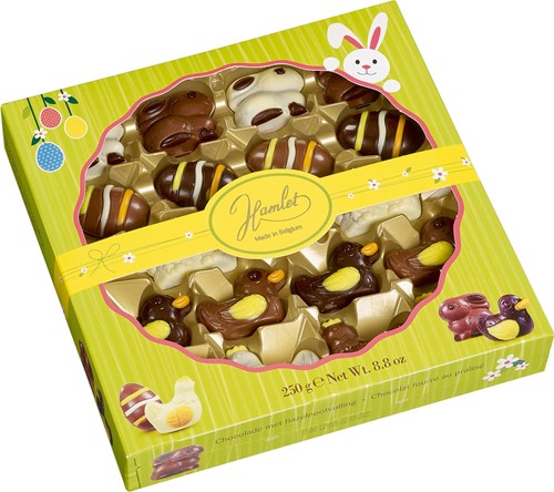 Hamlet paasfiguurtjes in chocolade, doos van 250 g