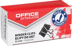OFFICE products foldbackclip, zwart, 32 mm, doosje van 12 stuks