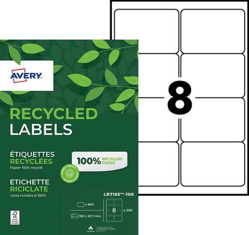 Etiket Avery LR7165-100 99.1x67.7mm recycled wit 800 stuks-2