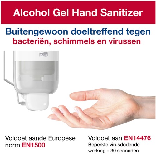 Handdesinfectie Tork S1 Premium alcoholgel ongeparfumeerd 1000 ml 420103-2