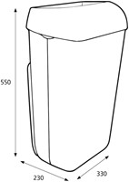 Afvalbak Katrin open inworp 25 liter wit 91899-2