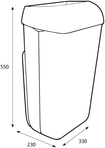 Afvalbak Katrin open inworp 25 liter wit 91899-2