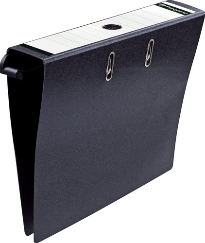 Pergamy hangmapordner, ft A4, 2 pochettes, karton, rug van 8 cm, zwart