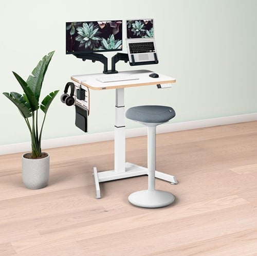 Leitz Ergo Elektrische Thuiswerkplek, set met monitorarm, ophangbord en kruk