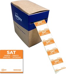 Avery etiketten voedselcodering, HACCP, zaterdag, ft 25 x 25 mm, dispenser van 1000 stuks