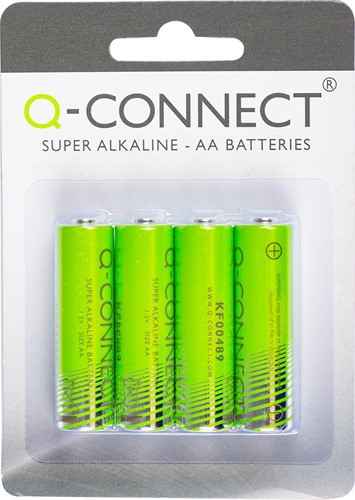 Q-CONNECT batterij, alkaline, AA, blister van 4 stuks-2