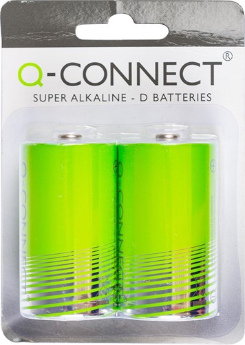 Q-CONNECT batterij, alkaline, D, blister van 2 stuks-2