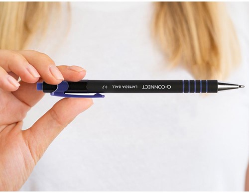 Q-CONNECT balpen Lambda, 0,7 mm, medium punt, blauw-2