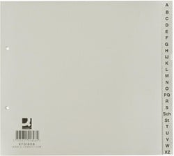 Q-CONNECT tabbladen, ft 21 x 23 cm, PP, 2-gaatsperforatie, set van A-Z, grijs