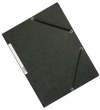 Q-CONNECT elastomap, A4, 3 kleppen en elastieken, karton, zwart-3