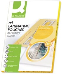 Q-CONNECT lamineerhoes A4 2x 80 micron 100 stuks