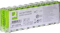 Q-CONNECT batterij, alkaline, AA, pak van 20 stuks