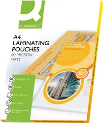 Q-CONNECT lamineerhoes A4 2x 80 micron mat 100 stuks
