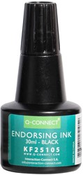 Q-CONNECT stempelinkt, flesje van 28 ml, zwart