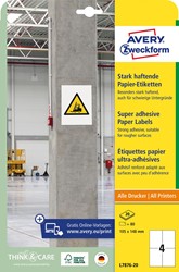 Avery sterk klevende papieren etiketten, ft 105 x 148 mm, pak van 80 etiketten