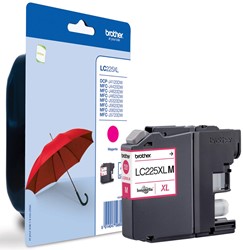 Brother inktcartridge, 1200 pagina's, OEM LC-225XLM, magenta, op blister