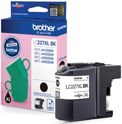 Brother inktcartridge, 1.200 pagina's, OEM LC-227XLBK, zwart, op blister
