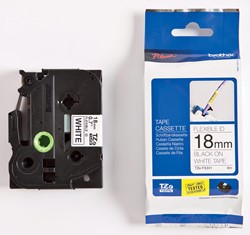 Brother TZe flexibele gelamineerde tape voor P-Touch 18 mm, zwart op wit