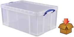 Really Useful Box 64 liter, transparant, per stuk verpakt in karton