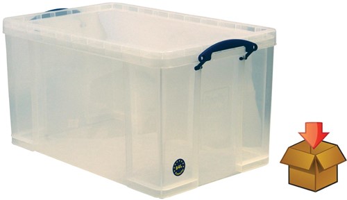 Really Useful Box 84 liter, transparant, per stuk verpakt in karton