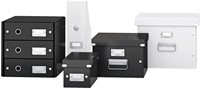 CD-opbergdoos Leitz Click & Store WOW  gerecycled karton 143x136x352mm zwart-1