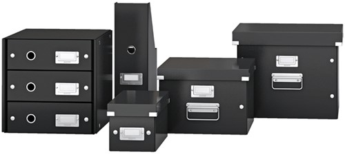 CD-opbergdoos Leitz Click & Store WOW  gerecycled karton 143x136x352mm zwart-3