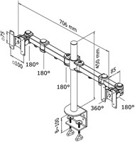 Monitorarm Neomounts D960D 2x10-27" met klem zwart-3