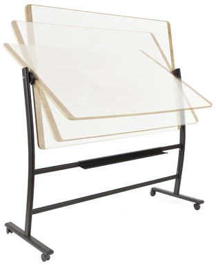 Whiteboard Rocada Natural 129X100Cm Wit Mobiel 2-Zijdig PER STUK
